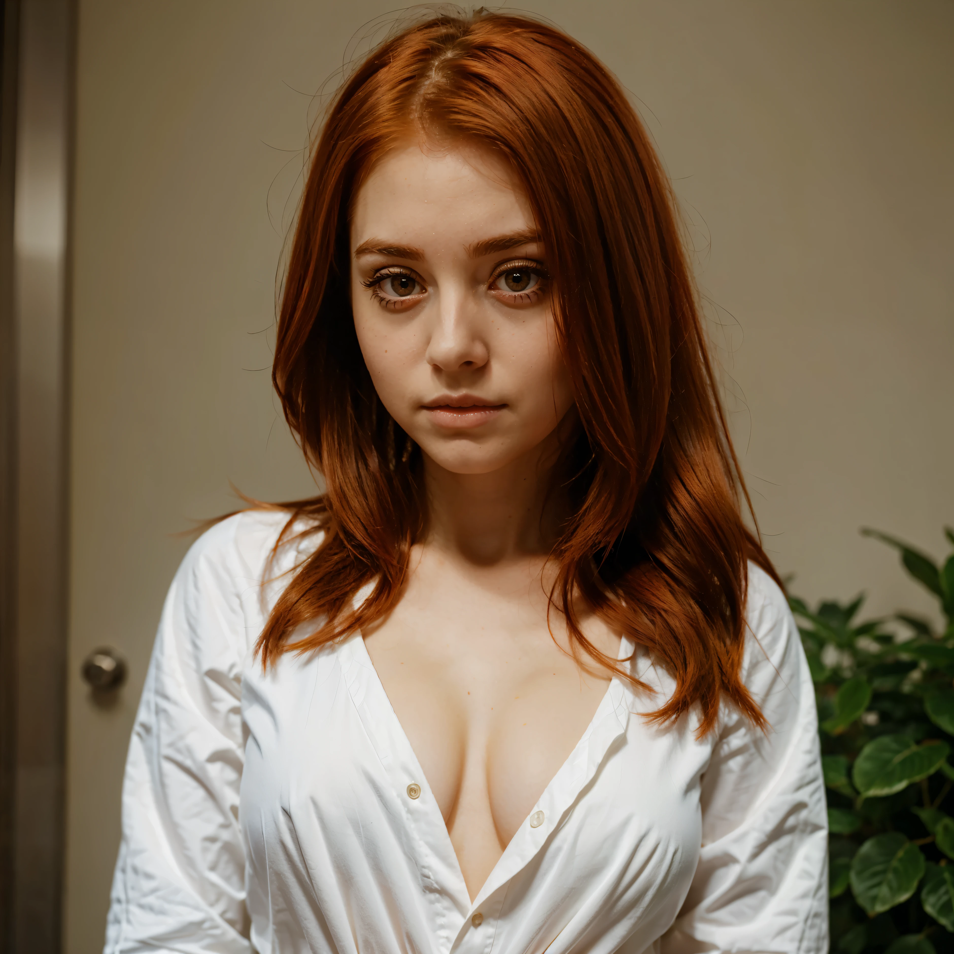 Redhair, girl, big eyes, real