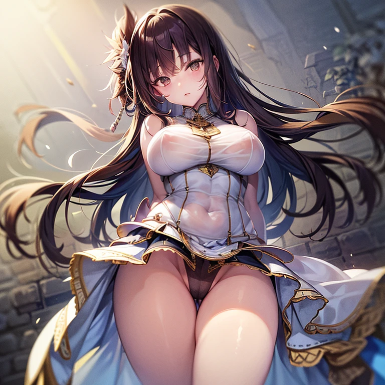 (quality)), ((tmasterpiece)), Recommended resultluffly、(see through:1.5)、Whole body ESBIAN、squatt、、straighten your back、(Keep hips forward:1.)、、spread 、The slender one、Colossal tits、angle to floor:1.2、low camera angle、There white liquid flowing out of the crotch、Whole body facing the camera,Hair can be seen on the crotch,femele