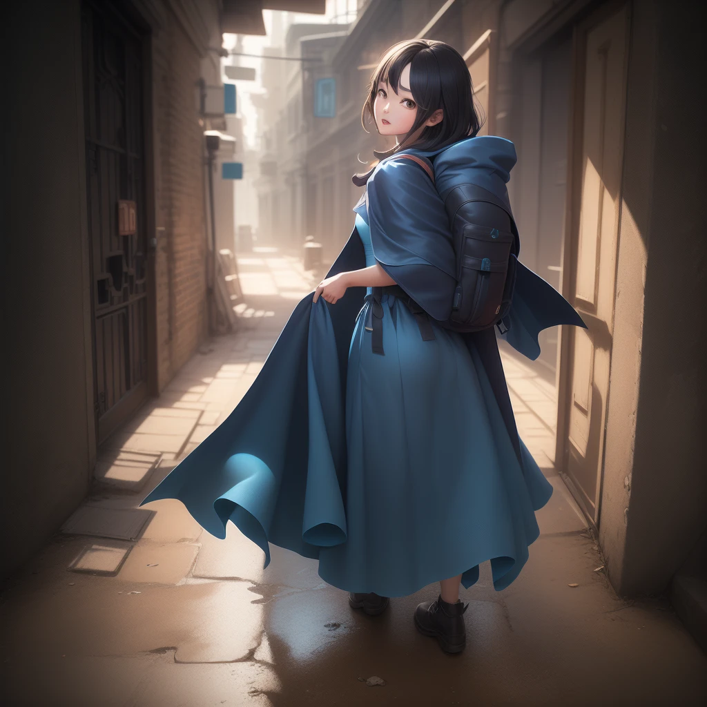 A SOLO backpack(Nobody: 1.5), Masterpiece, Ultimate, (Rainbow Colors), Cape, Viet Dress, Blue Dress, Game Icon,

