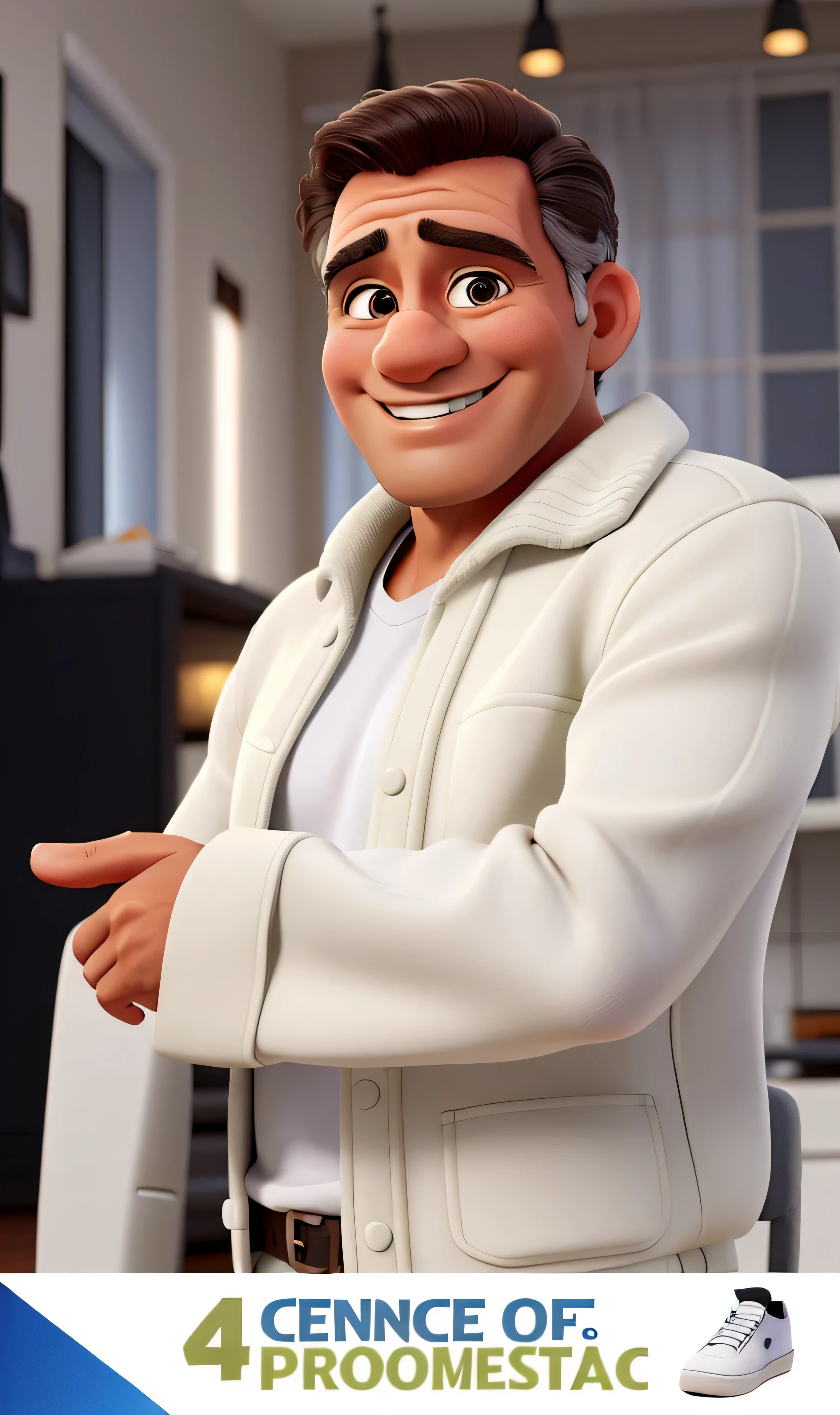 um homem de 50 anos, com terno branco, sorrindo, with high resolution, 4k