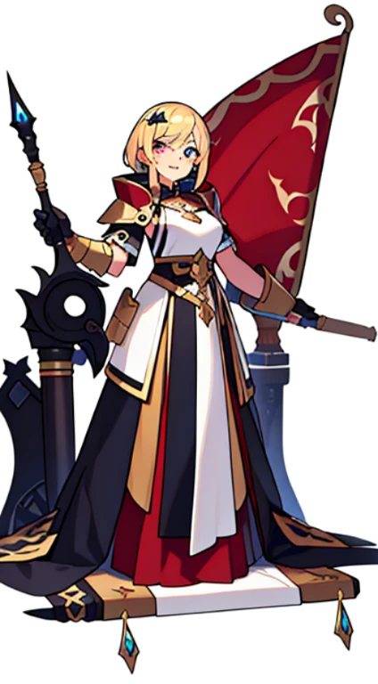 1girl, character design,  fantasy outfit, white background, simple background, blurry background, standing,
