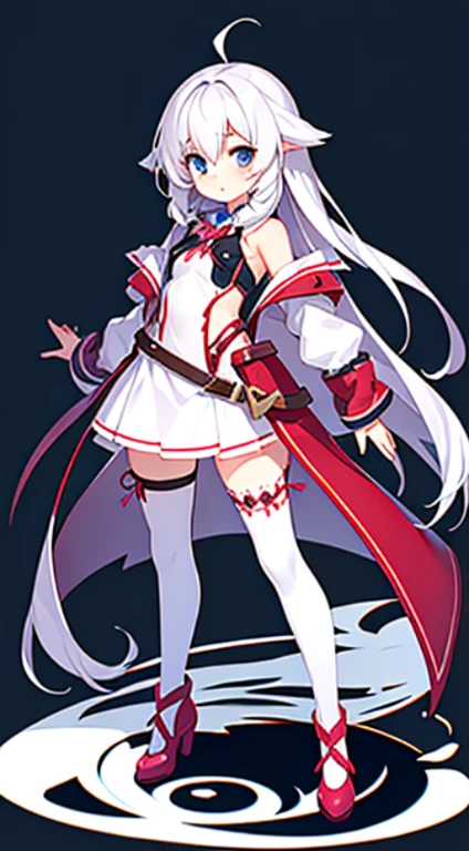 1girl, character design, fantasy, white background, simple background, blurry background, standing, fullbody,