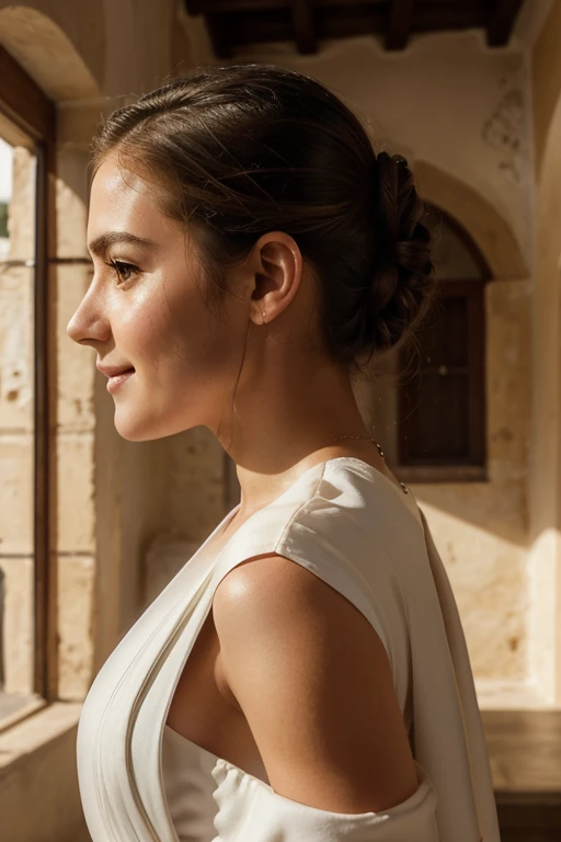 Fille gothique avec des cheveux courts et une frange droite