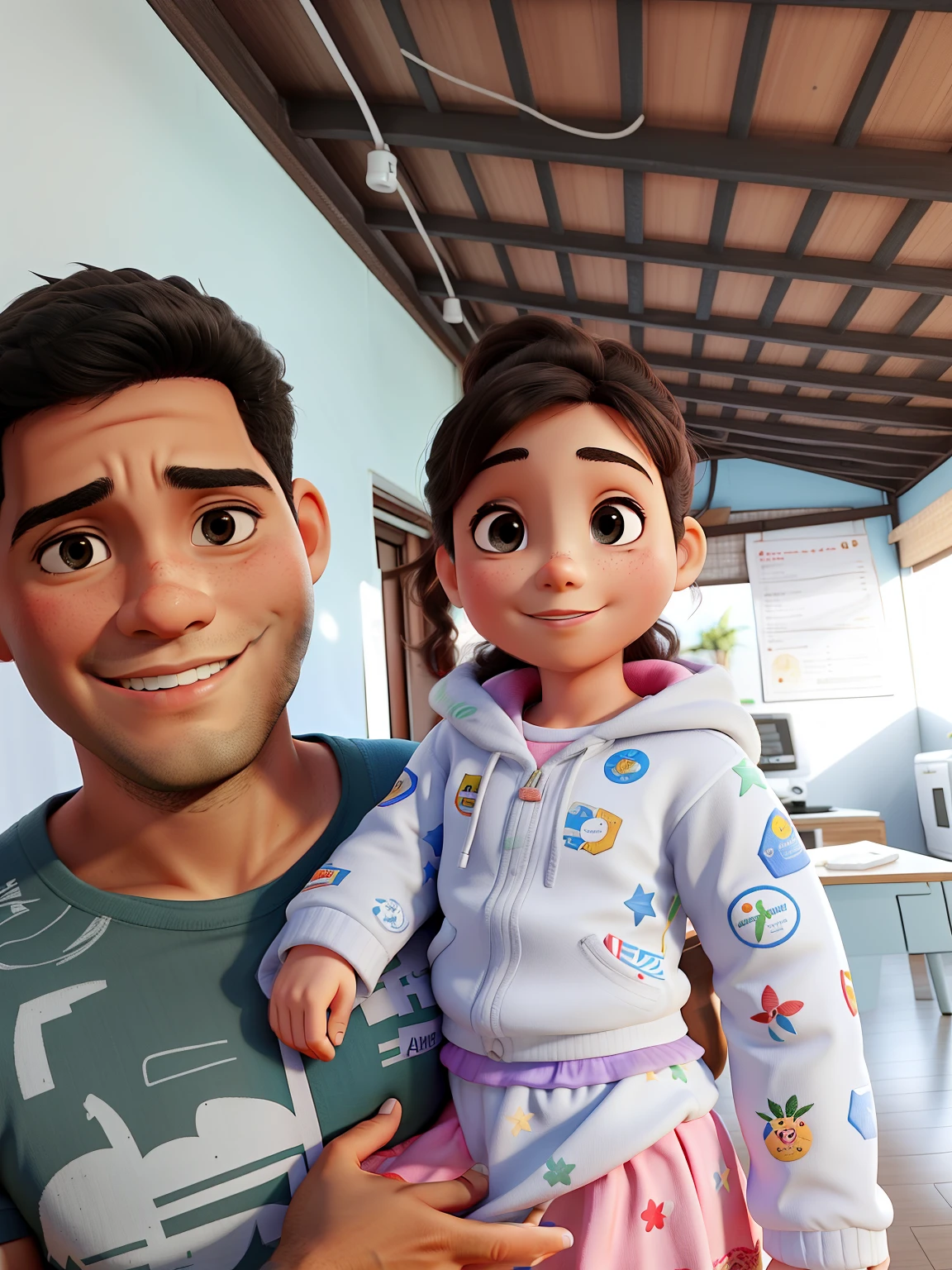 pai e filha, Pai de 24 anos e filho de 1 ano