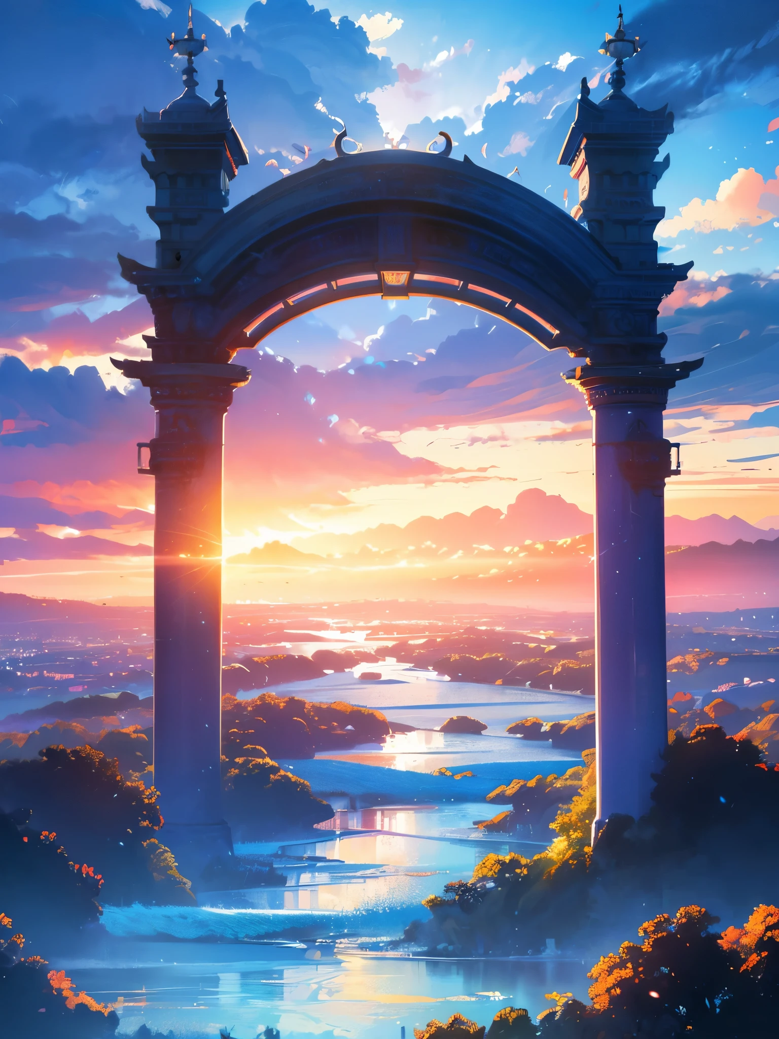 (magical pretty sky blue stream overlay scene), (sky), (clouds), soft lighting, clean background, beautiful sky scenery, masterpiece, high quality, beautiful graphics, high detail,painted by Thomas Kincaid, artstation, sharp focus, inspiring 8k wallpaper,