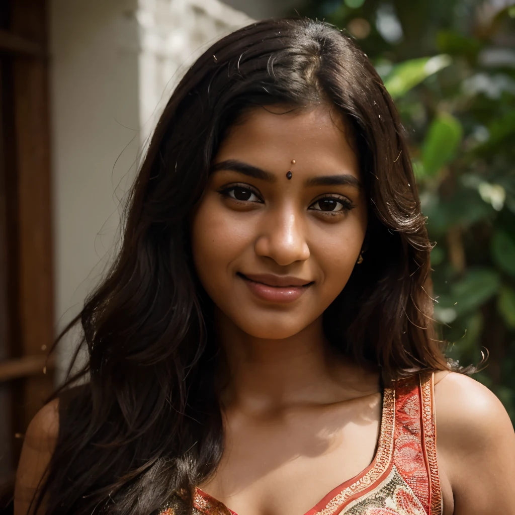 a close up of a woman with long hair and a smile, a portrait by Max Dauthendey, trending on cg society, hurufiyya, indian girl with brown skin, with kerala motifs, photo of young woman, jayison devadas, headshot profile picture, nivanh chanthara, candid portrait photo, mid shot portrait, traditional beautya close up of a woman with long hair and a smile, a portrait by Max Dauthendey, trending on cg society, hurufiyya, indian girl with brown skin, with kerala motifs, photo of young woman, jayison devadas, headshot profile picture, nivanh chanthara, candid portrait photo, mid shot portrait, traditional beauty