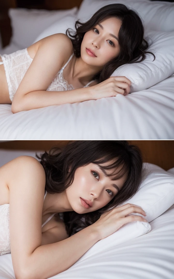 Girl with a vibrator,Holding a vibrator、、 Too big college student, Age 25, Sleeping in bed, Close ~ eyes, Falling, Yawn, excited, In underwear