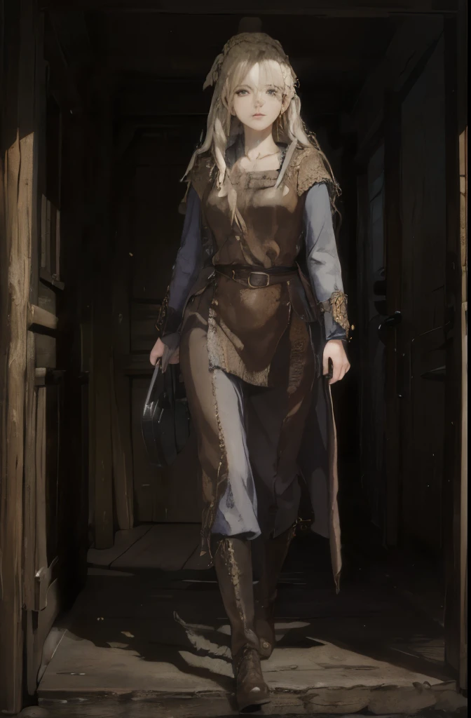 50 year old viking woman full body black hair