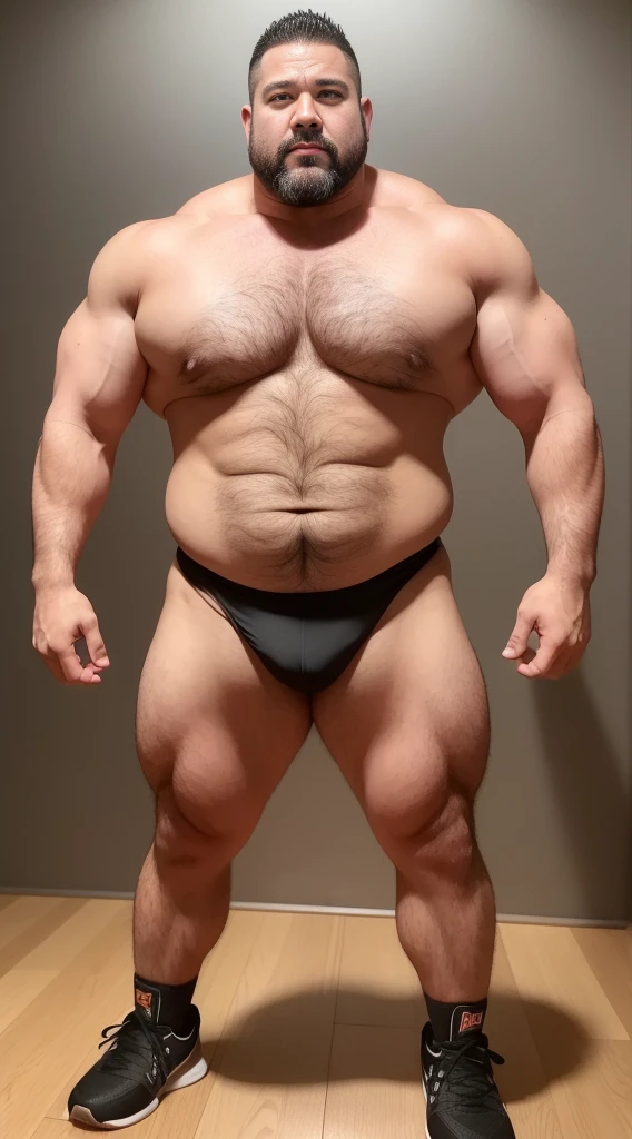 the only person,male,muscle wrestler,muscular,stout wrestler,Japan,uncle,45岁middle aged男子,short hair,short hair细节,wrestling boots,Sneakers body image,Panoramic figures,WWE ring,WWE professional wrestling,spotlight,shadow,Vision,orange color,gold short-lived,40 years old,short beard,middle aged,Tattoos are,fingerless gloves,wheat colored skin,oily skin,dark skin,Show off your chest muscles,sumo wrestler,bodybuilder,short beard,wide temples,Serious,
