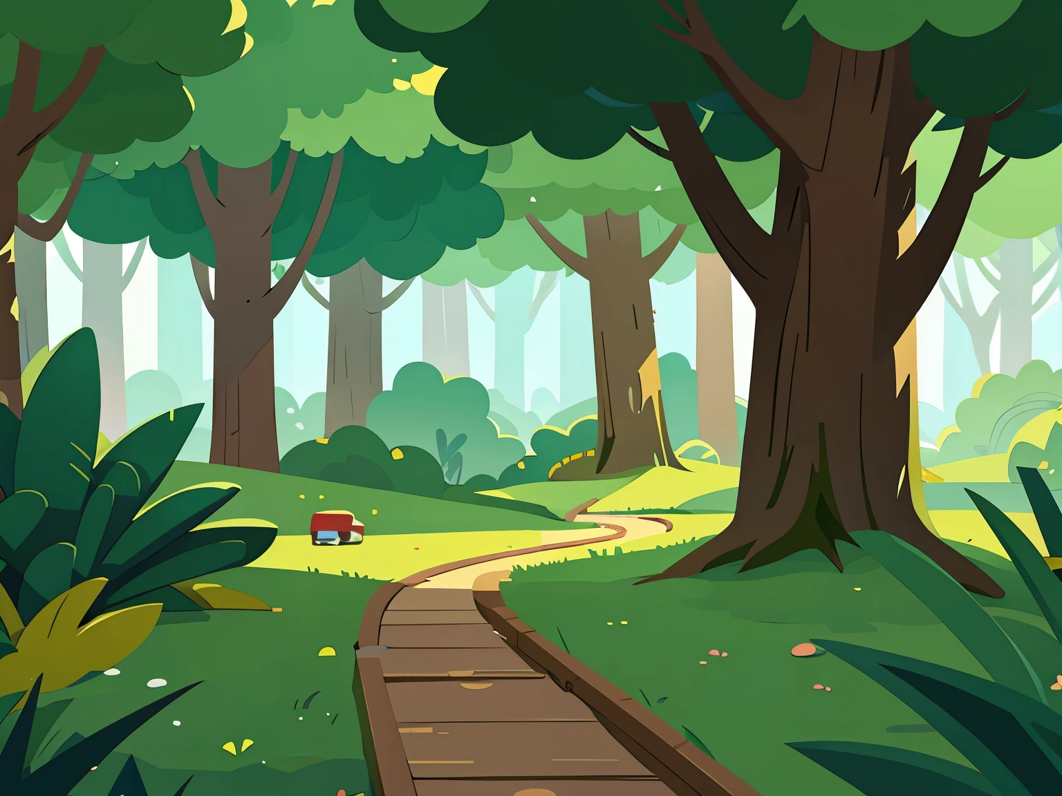 Creative forest scene for children's game.