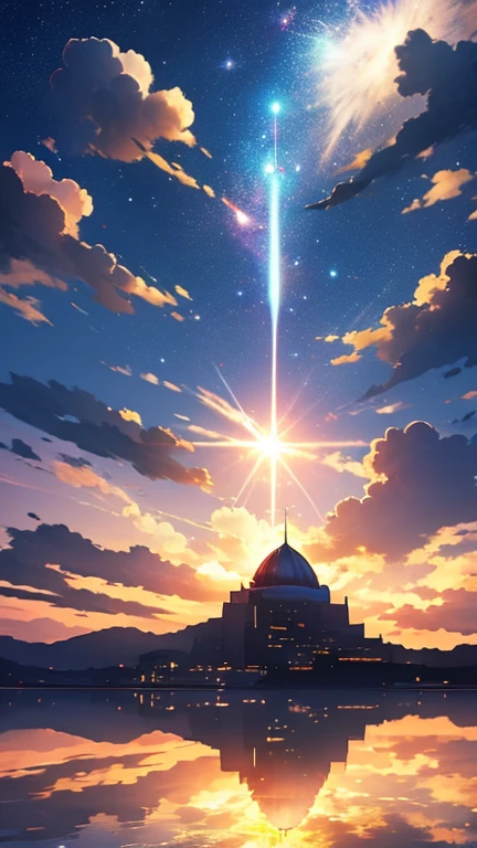 highest quality、masterpiece、electron、SF、Spaceport、light shines