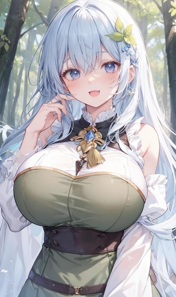 adventurers, (forest), (commoner clothes), (2girls:1.5), (simple background), (a girl sitting on giants breasts: 1.2), (a girl sitting on the breasts of a giantess: 1.4), (closeup breasts and face: 1.2), (height_difference:1.4), (size_difference:1.3), professionally drawn, (anime drawing:1.1), (simple bold lines: 1.1), (anime:1.1), (very cute anime girl), (bright), (low contrast), (prettiest teenage girl), (mature face: 1.4), (tall girl), (looking at another: 1.2), (yuri:1.1), (two girls looking at another: 1.2)