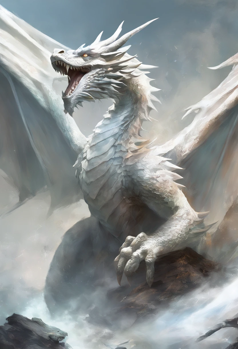 myth，dragon , white background
