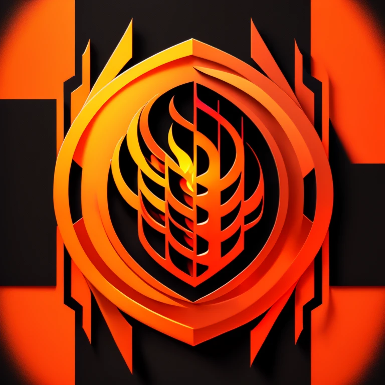 A close-up view of the "GW Gelora Web" logo featuring warm hues, dynamic lines forming abstract flame shapes, bold typography for "GW Gelora Web," and cleverly integrated negative space. The design sits prominently against a black background, delivering a visually striking representation of passion in the digital art and web design realm.