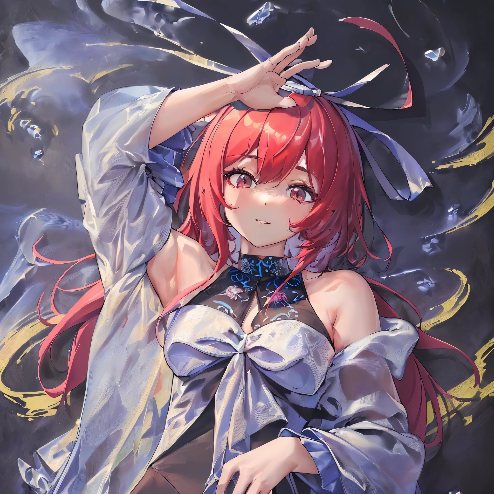 (((( 1 girl, scarlet hair, Right hand armed, // )), 计算机图形图picture处理, ((high quality:1.2, masterpiece:1.2)), absurdist, high resolution, (8K resolution), 8K, 8Kres, 8K res, high detail, Detailed and complex, intricate details, high intricate details, Lots of ridiculous details, super resolution, ultra high definition, 百万picture素, ((Upper body:1.picture,)), 计算机图形图picture处理, ((high quality:1.2, masterpiece:1.2)), absurdist, high resolution, (8K resolution), 8K, 8Kres, 8K res, high detail, Detailed and complex, intricate details, high intricate details, Lots of ridiculous details, super resolution, ultra high definition, 百万picture素,