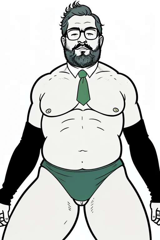 Just huge plump morbid thighs, arte linear, monochrome, a masterpiece by Raphael man Plump elderly old bearded gray-haired fat belly large morbid extremely thick thighs wearing only speedos color red white green ,camiseta social de manga comprida aberta, ele usa gravata azul, he has a blue tie around his neck, meias pretas, Eyeglasses, acariciando a virilha, tocando na virilha, holding the testicle.visão de low angle, eye level shot (virilha), (vista frontal), (vista da minhoca'olhos), perspectiva do olho do minhoca, low angle, pornographic, pernas abertas sentado na cadeira, visão de low angle, eye level shot//