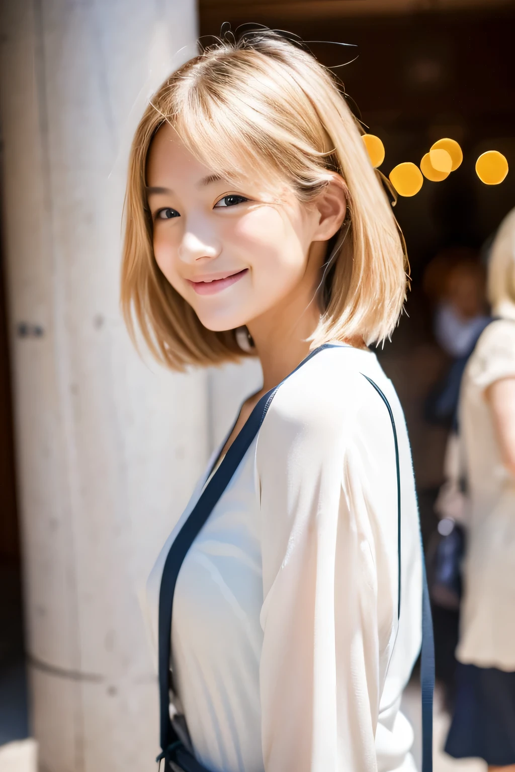 beautiful girl　　blonde　smile　thin　congestion　think back　Japanese　whole　take a pose　20th generation　Open