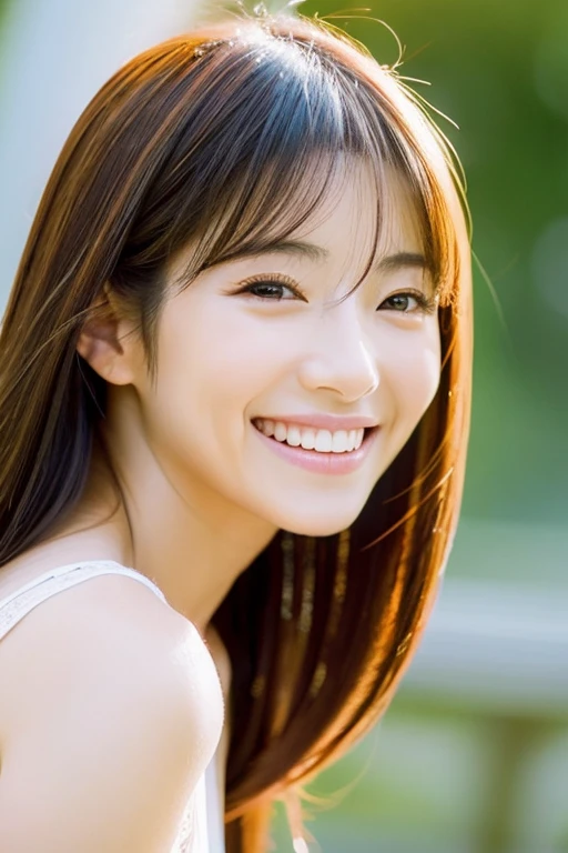 japanese women　Smiling kindly　Neat and clean　long hair　Delicate images　Painterly　real