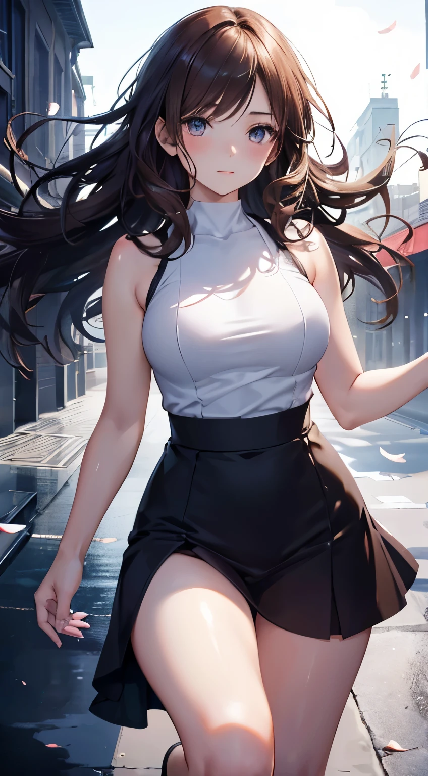melancholy lighting, tranquil, Calm, Glow, masutepiece, Best Quality, 1girl in, (JinxLol:1.2), (hyperphotorealistic:1.3), (masutepiece:1.4), Best Quality,45 yers old, Beautiful Female Teacher, A sexy, ((Realistic)), High quality , ultra-detailliert, ((Real Image)), ((Realistic skin)), ((Realistic face)),(Illustration:1.05), (Beautiful:1.05), (Beautiful detailed eyes:1.05), (Cinematic Light:1.1 ), Full body, Precise proportions, 18 year old girl, Slim Model Standing, Black curly hair fluttering in the wind, tulle, long thick legs, Large Thigh, Buttocks, blush, Shyness, 鎖骨, Abs, Double weave, Pretty face and delicate, Clear skin, Real Skin, (Face Detail), pores, 超A high resolution, 8K, parameters Best quality, masutepiece, 超A high resolution, (Realistic 2.0), More details, Detailed skin, Short Short Open Tier, Hair Brunette, Perfect well-drawn brown eyes, girlfriend, Pretty, Pretty, Flowers, Studio Lighting, seductiv, Exposed