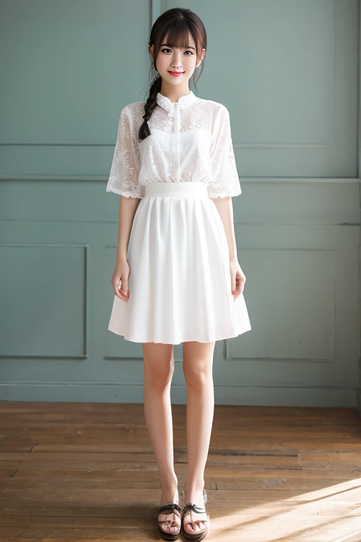Asia,whole body,white skirt