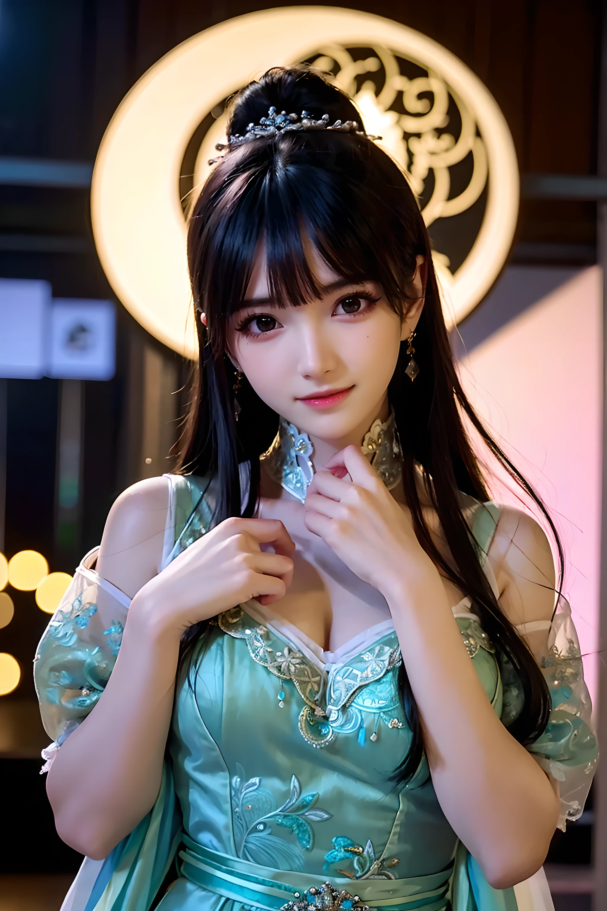 (Adileen,wearing glasselack hair)), Random pose, (极其精致beauty的作品), (masterpiece), 1girl, An extremely detailed and elegant wedding dress, headgear, Highly detailed, Ponytail Contortion, charming的表情, beauty清澈的眼睛, Green eye pupils, delicatenecklace, exquisite earringlurred background, extreme detail description, beauty, charming, super fine painting, s delicate face, Exquisite figure, Thin clavicle,cute的嘴唇, Behind the softnesix 4,(8k, raw photoest quality, masterpiece:1.2), (lifelike, 照片lifelike:1.37), 1 girl, cute, city View, night, rain, wet, professional lighting, photon mapping, Radiosity, Physically based rendering, above waist,