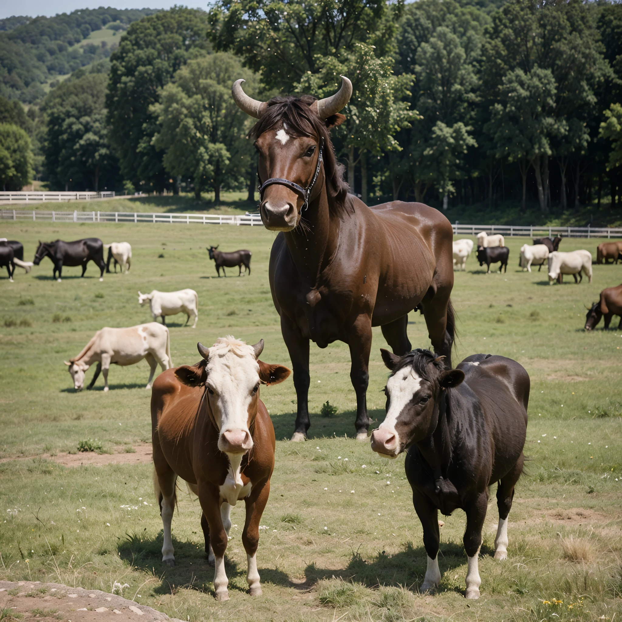 Cows, horses and beasts return to the grassland