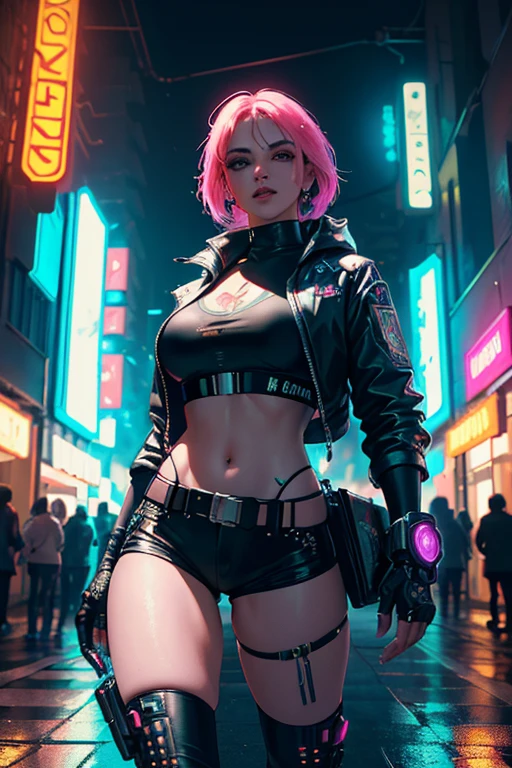 (master piece:1.2), better quality, (illustration:1.2), determination, Rolar,(Brilho magistralmente trabalhado, Reflexo da lente), (ultra-detalhado), hiper detalhes, (delicado detalhe), (detalhes intrincados), (Cinematic light, better quality Backlights), linha clara, solo female,(tabagismo), solo female, Corpo Perfeito, (1girl), cabelos bioluminescentes, olhos brilhantes, Lucy \(Cyberpunk\),(Supermodelo:1.1), olhos ligeiramente fechados, Nova Iorque, (Dynamic:1.2), ((maquiagem)), alto contraste, (better lighting, um extremamente delicado e bonito), ((Cinematic light)), Coloridos, poderoso, (Cinematic masterpiece), photoshoot, Cyberpunk 2077, grafity, respingos de cor, absolutamente atraente, ((Coloridos paint splashes on background, Dulux,)), ((caustic)), dynamic angle, Beautiful detailed neon lights, (cativante),(Intricate and Detailed Cinematic Cyberpunk City:1.2), short shorts, shorts, jaqueta aberta, belt, Bodysuit, Ambient occlusion, luz ambiente, reflections traced by rays, intricately detailed Cyberpunk city, Subsurface scattering, post-processing, placas de rua neon, asymmetrical hair, short fur, cabelos brancos,