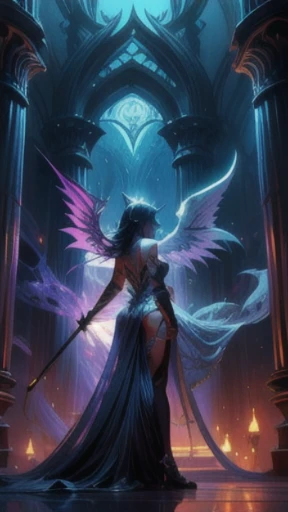 (Obra de arte), (altamente qualidade), (altamente detalhado), fechar-se, uma mulher com chifres e uma espada em frente a uma fogueira, arte sexy em estilo de fantasia sombria, detalhada fantasia arte sexy, demon anime girl, Vilania tem asas de anjo escuro, Epic and sexy HD fantasy art style, arte de fantasia sombria, sexy angel knight gothic girl, epic fantasy art style, por Yang J, Raven-winged female vampire, cute succubus, beautiful and elegant demon queen, arte de fantasia anime