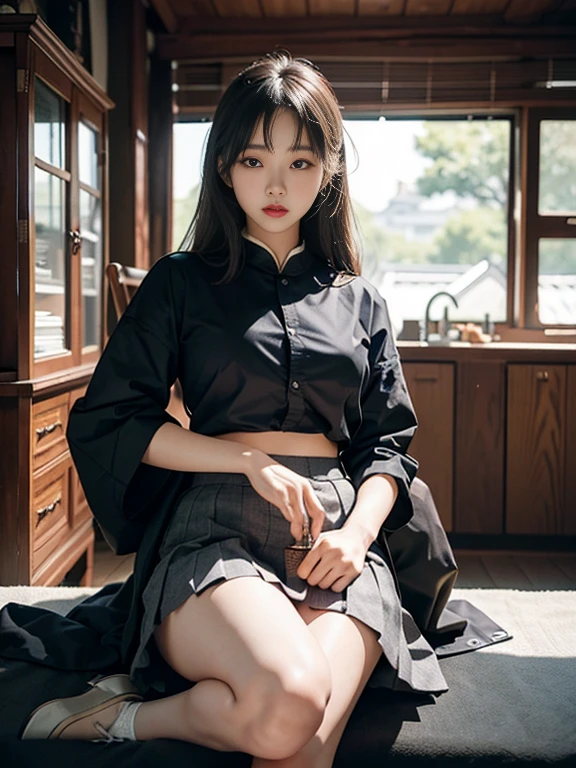 （female：1.2）（bodybuilding：0.8），masterpiece，lifelike，有一个female人穿着裙子走在人行道上, Pictures inspired by Cheng Jiasui, CG trends, dreamlike reality, Wearing a skirt and high socks, stockings and skirt, a hyper现实的female学生, hyper现实的female学生, 日本female学生校服, 美丽的动漫female高中生, 现实生活中的动漫female孩, 现实的female学生