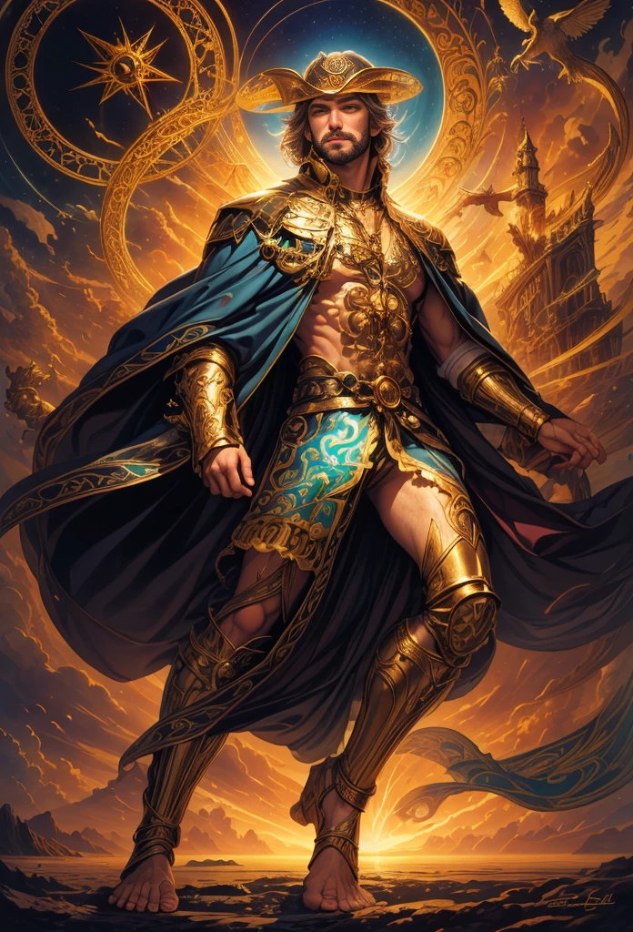 um retrato de(( um homem )) com barba, ((pernas musculosas)), ((peitoral forte e largo))in high definition, em 8K de ((um homem)) de 18 anos, (( Homem)), Deus do Mar, Deus do Oceano, Luthien, arte de deus, Deus da mitologia grega, Deus da Lua, Deus do amor e da paz, deus bonito, Mitologia do Deus da Terra, o deus Eros, Um retrato impressionante de um deus, Frank Kelly Freas, Estilo Karol Bak, ((beautiful face)), Ultra Definition, melhor qualidade, 32k ultra , Ultra HD