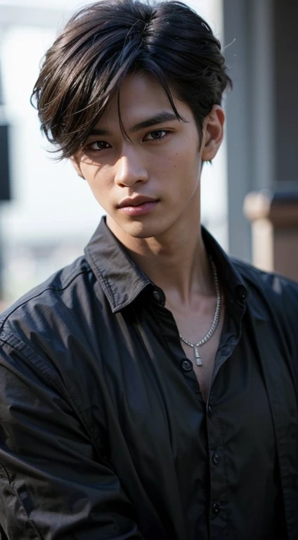 ((High quality)), ((masterpiece)), ((highly detailed)), perfect face, ((realistic)), ((man)), ((indonesian)), black hair, comma hair style, black shirt, street, ((handsome)), detailed eyes, beautiful detailed nose, realistic body, realistic light, comfortable exprssions, cute guy, sweat guy, cool guy, ((athletic body)), ((hot body))
