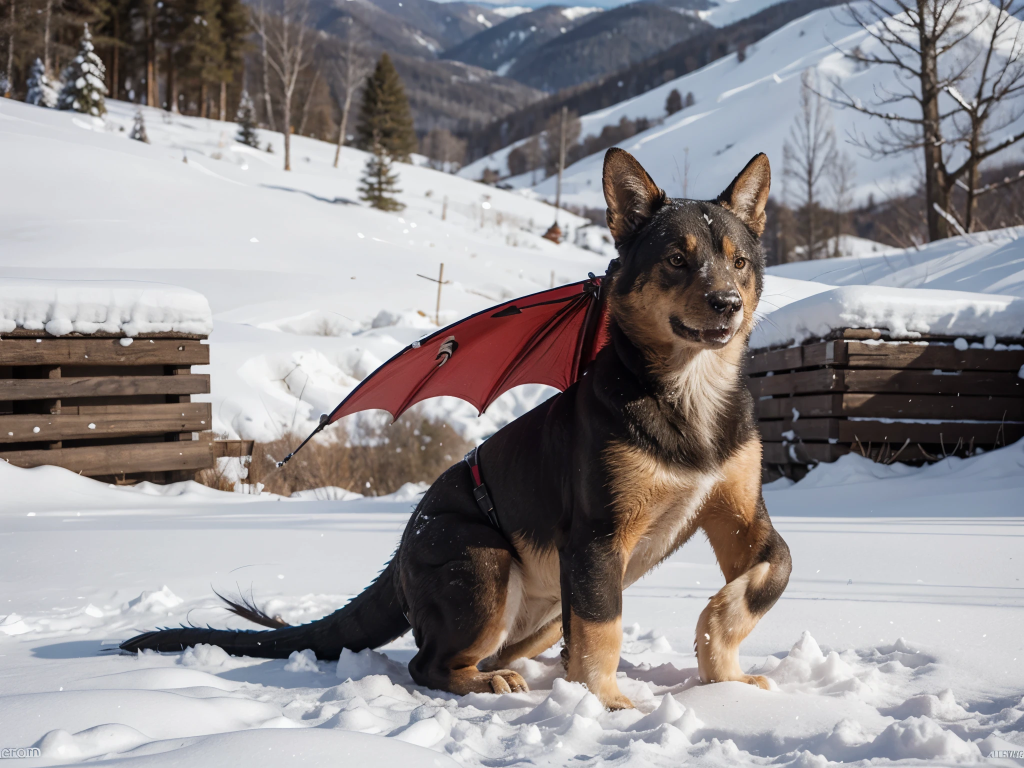 Dragon in the snow Mountains
