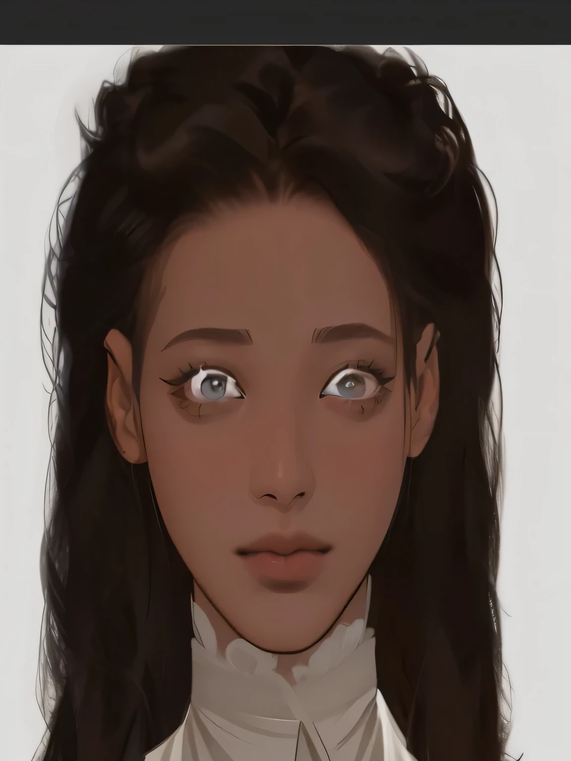 There a digital painting,The painting of a woman wearing a tie, portrait of willow smith, Portrait of Willow Smith, Close-up portrait, 详细的digital painting, digital figure painting, Detailed portraits, close-up character, Character art close-up, portrait close-up, Character close-up, Digital drawing on wacom tablet, digital drawing, digital painting, Realistically rendered face, realistic character concept
