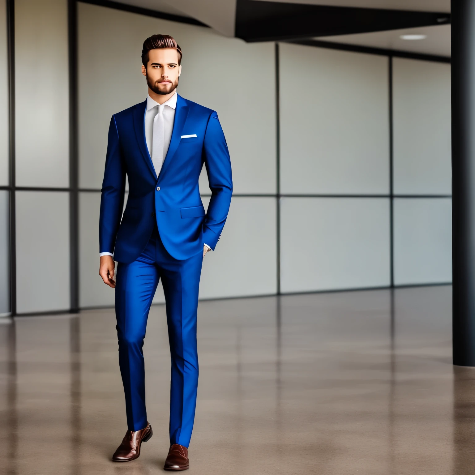 full body image of confident man in a suit, ultrarealistic