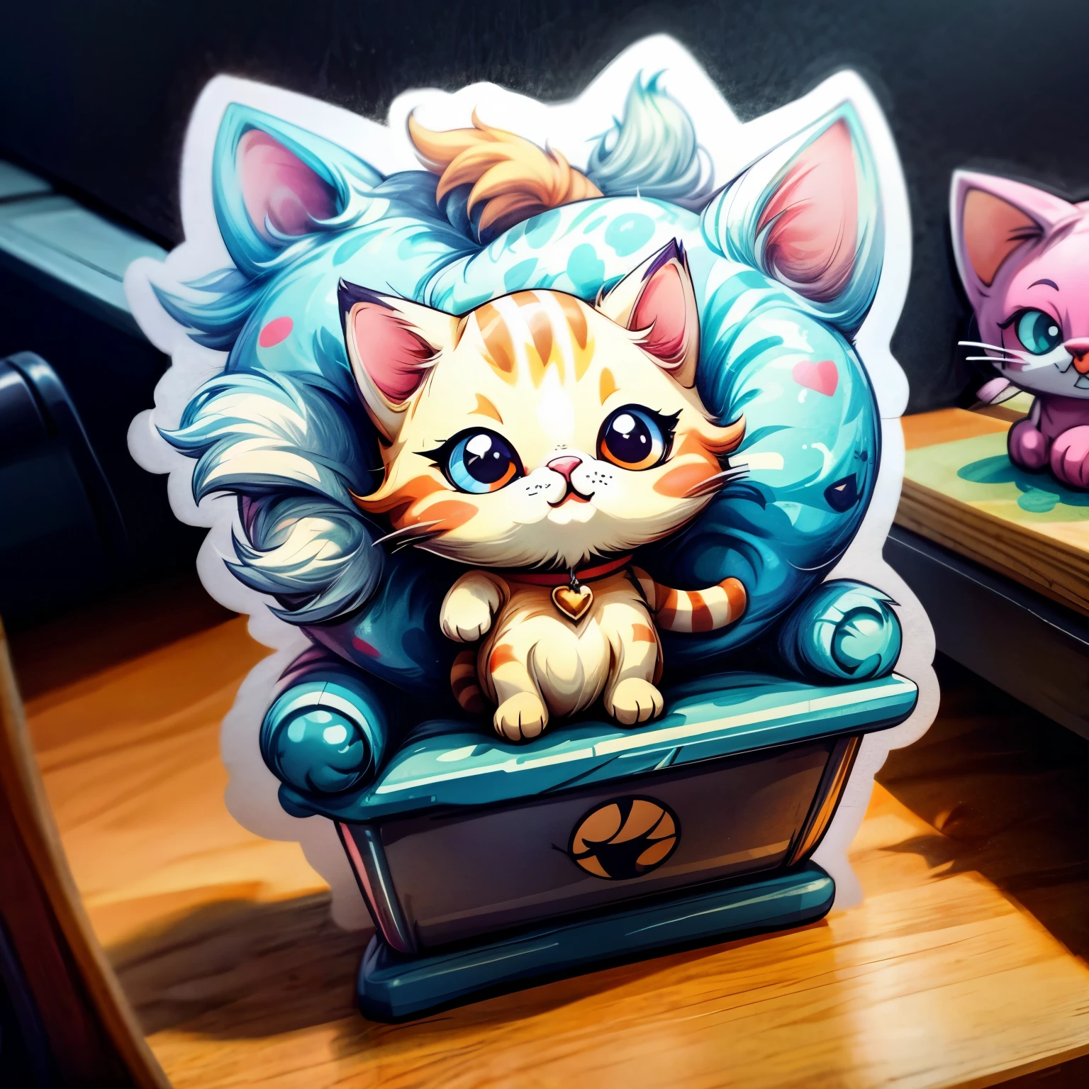 logo　Cat　cute　sticker