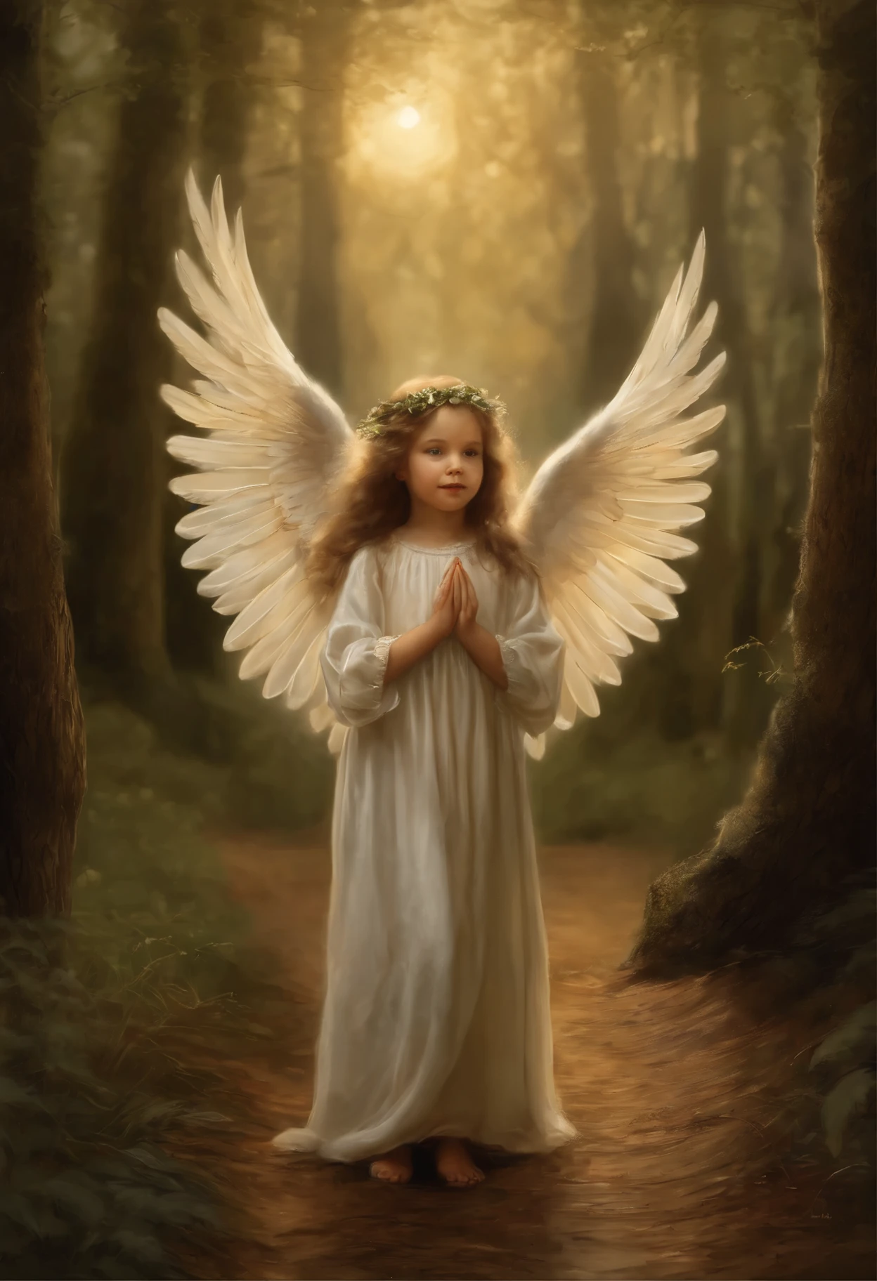 Realism, A picture, Fantastic tale, Christmas style, John Tolkien style, Small painting by Jean-Baptiste Monge, ,Портрет an angelа хранителя, portrait, portrait of a girl named Agatha, with a baby in your hand, A picture женщины с крыльями в белом платье с белым голубем в руках., an angelic light, an an angel of the dawn light, ethereal an angelic being of light, beautiful an angel, an angel spirit guide, of beautiful an angel, an angel protecting woman, an angelical, portrait of a beautiful an angel, an angel, beautiful female an angel, glowing an angelic being, an angelic, of an beautiful an angel girl, girl with an angel wings, Jean-Baptiste Monge, anthropomorphic --ar 2:3 --testp - optimistic; Straight hair