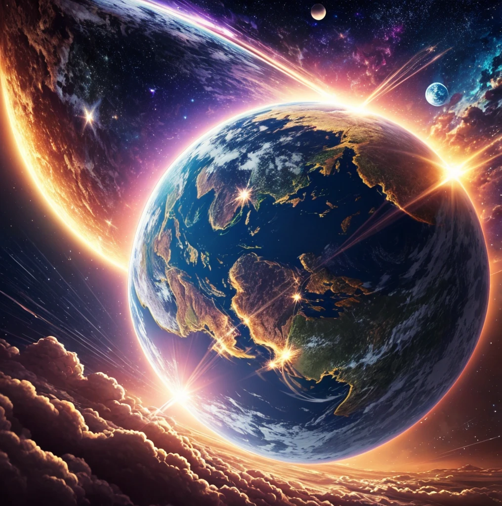 masterpiece，Highest image quality，Super detailest quality ,extremely delicate and beautiful, Very detailed,best quality, official art, Extremely detailed CG unified 8k wallpaper, The most beautiful look，(detailed lighting:1.2), (Beautiful and detailed light:1.3), complex, digital painting,  sharp focus, end of the world, epic reality, (high dynamic range:1.4),screen space refraction,space ship，A future full of technology，复杂的symmetry结构，Ultra-detailed graphics，shiny，spaceship fusion，symmetry，energy shield，structure matrix，Full of energy，（The spaceship has a strong metallic luster：1.3），Cockpit appearance，write up and close up，silver sound，streamline，space scene：1.3，（Earth background：1.3），Render by Octane，Super real photos，Surreal，科幻小说的masterpiece，Cinematic quality，Super realism，优质壁纸的masterpiece，Official wallpaper.（screen life：1.3），Aerial View：1.3