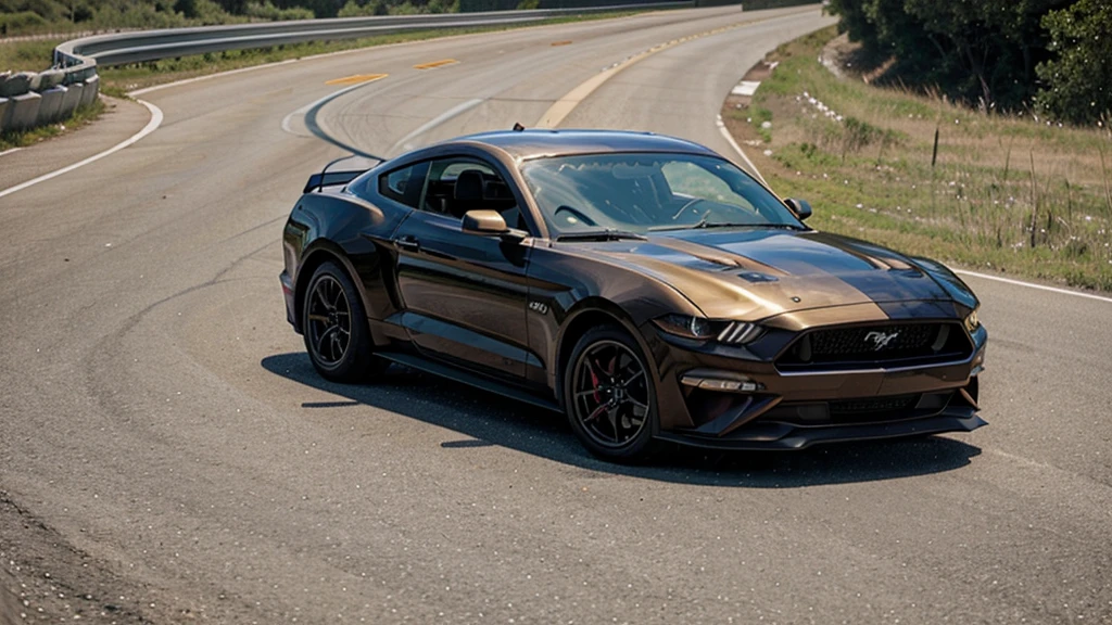Car, mustang, Running on the highway, 8k, high detail, Car racing
