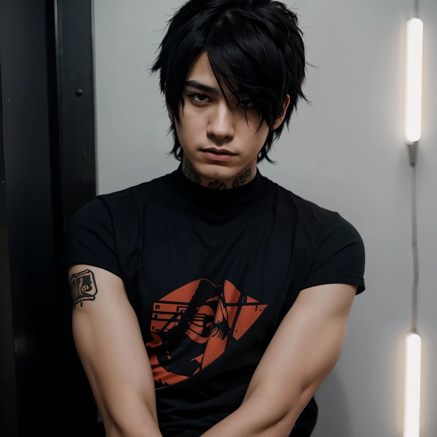 A hot anime bad boy that is emo