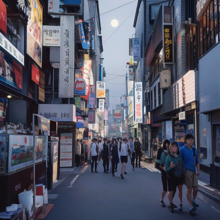 people walking on the street in a city with many signs, busy streets filled with people, Seoul, busy street, busy streets, South Korea, bustling city, crowded streets, lunar busy street, Photos of city streets, bustling crowd, people walking on the street, travelers walking on the street, busy city landscape, Japan city center, South Korea传统城市, crowded streetss