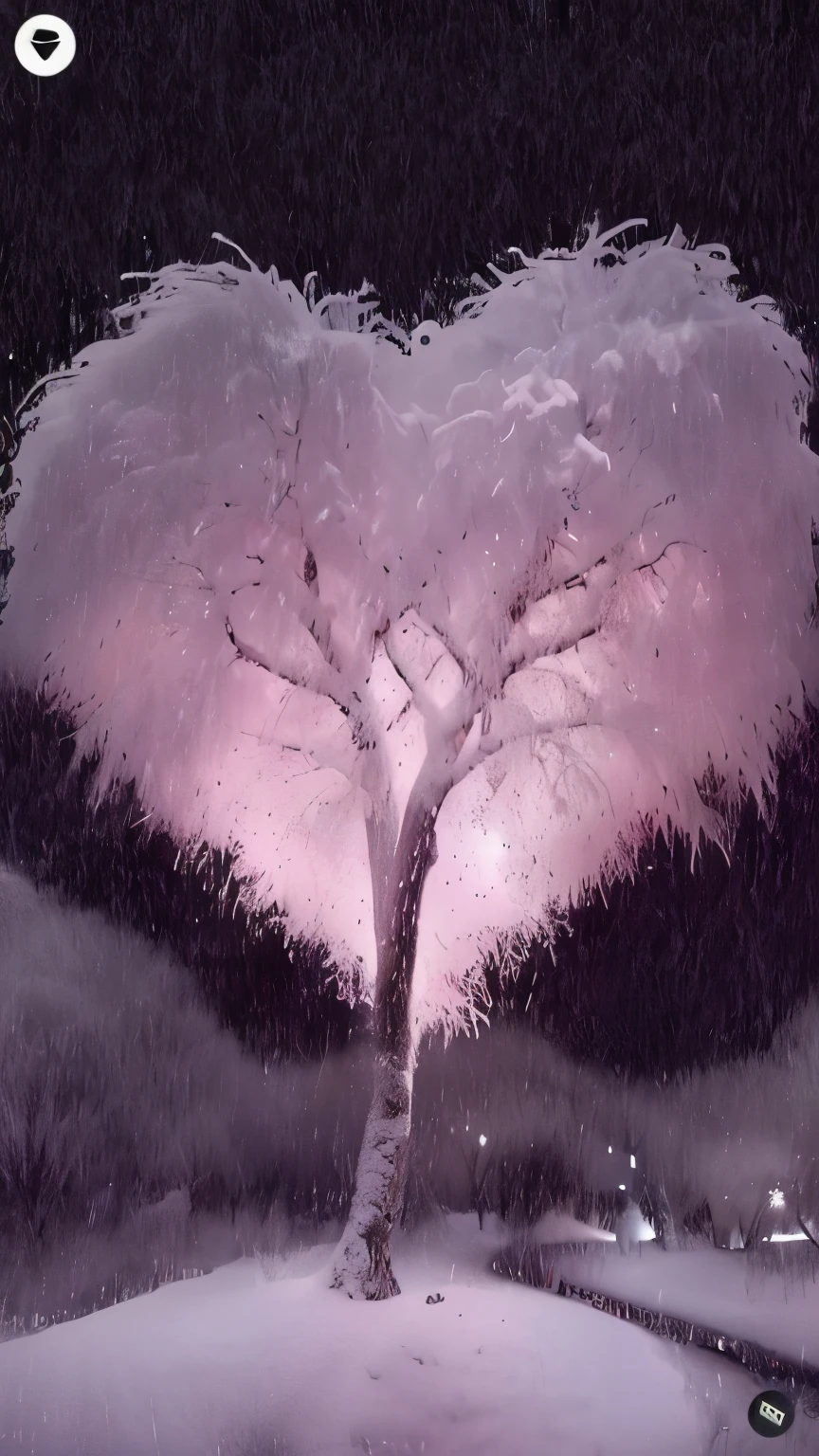 there  a tree that  in the snow with a pink light, breath - taking beautiful trees, breath-taking beautiful trees, magical tree, cotton candy trees, infrared photography, 4 0 9 6, soft light 4 k in pink, still from nature documentary, cherry-blossom-tree, a beautiful tree, double exposure of love, a still of an ethereal