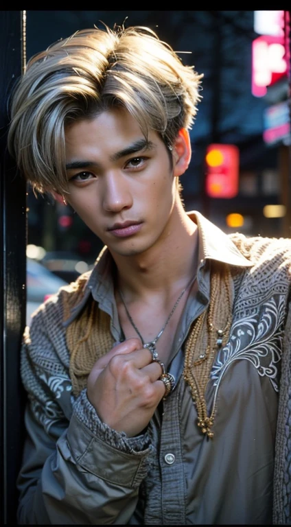((High quality)), ((masterpiece)), ((highly detailed)), perfect face, realistic, ((man)), ((indonesian)), black hair, comma hair style, city, ((handsome)), detailed eyes, beautiful detailed nose, realistic body, realistic light, comfortable exprssions, cute guy, sweat guy, cool guy, ((athletic body)), ((hot))
