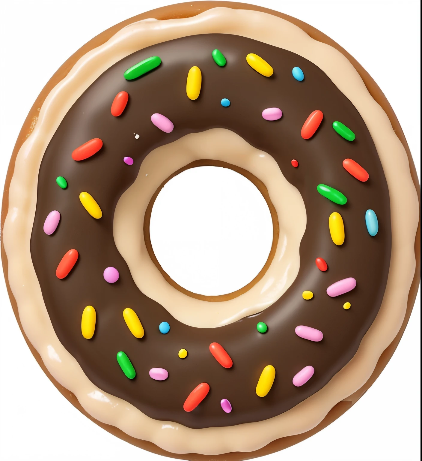 a close up of a donut with sprinkles on a black background, donut, blender donut, the mighty donut, blender donut tutorial, eating a donut, sprinkles, 🥥 🍕 hybrid, made in adobe illustrator, avatar image, profile picture 1024px, discord profile picture, flat icon, unedited, created in adobe illustrator, chocolate, vanilla