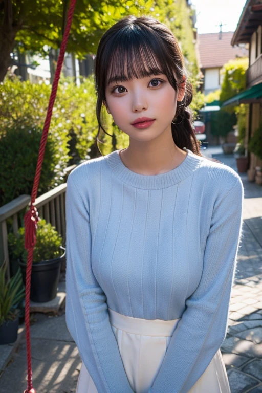 Swinging glamor photo_Yuura, Photographed at eye level, Fujifilm X-T4 with 50mm lens,outdoor