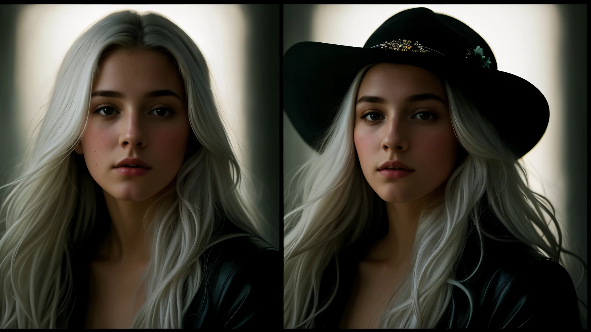 (front focus),(in the dark:1.6), Hyperrealist portrait of the female by David Hockney and Alphonse Mucha, fantasy art, photo-realistic, dynamic lighting, art station, poster, volumetric lighting, very detailed faces, 4 k, award-winning,, 1girl, in the dark, deep shadow, low key, cowboy shot,(official clothing:1.4), long hair, white hair,