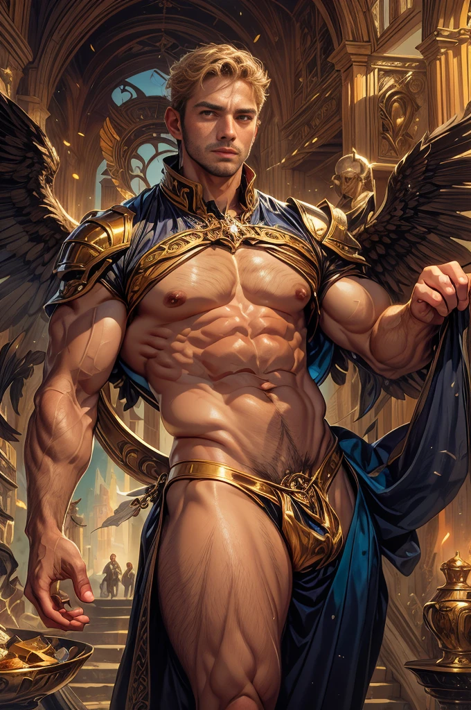 um retrato de(( um homem )) com barba, ((pernas musculosas)), ((peitoral forte e largo))in high definition, em 8K de ((um homem)) de 18 anos, (( Homem)), Deus do Mar, Deus do Oceano, Luthien, arte de deus, Deus da mitologia grega, Deus da Lua, Deus do amor e da paz, deus bonito, Mitologia do Deus da Terra, o deus Eros, Um retrato impressionante de um deus, Frank Kelly Freas, Estilo Karol Bak, ((beautiful face)), Ultra Definition, melhor qualidade, 32k ultra , Ultra HD