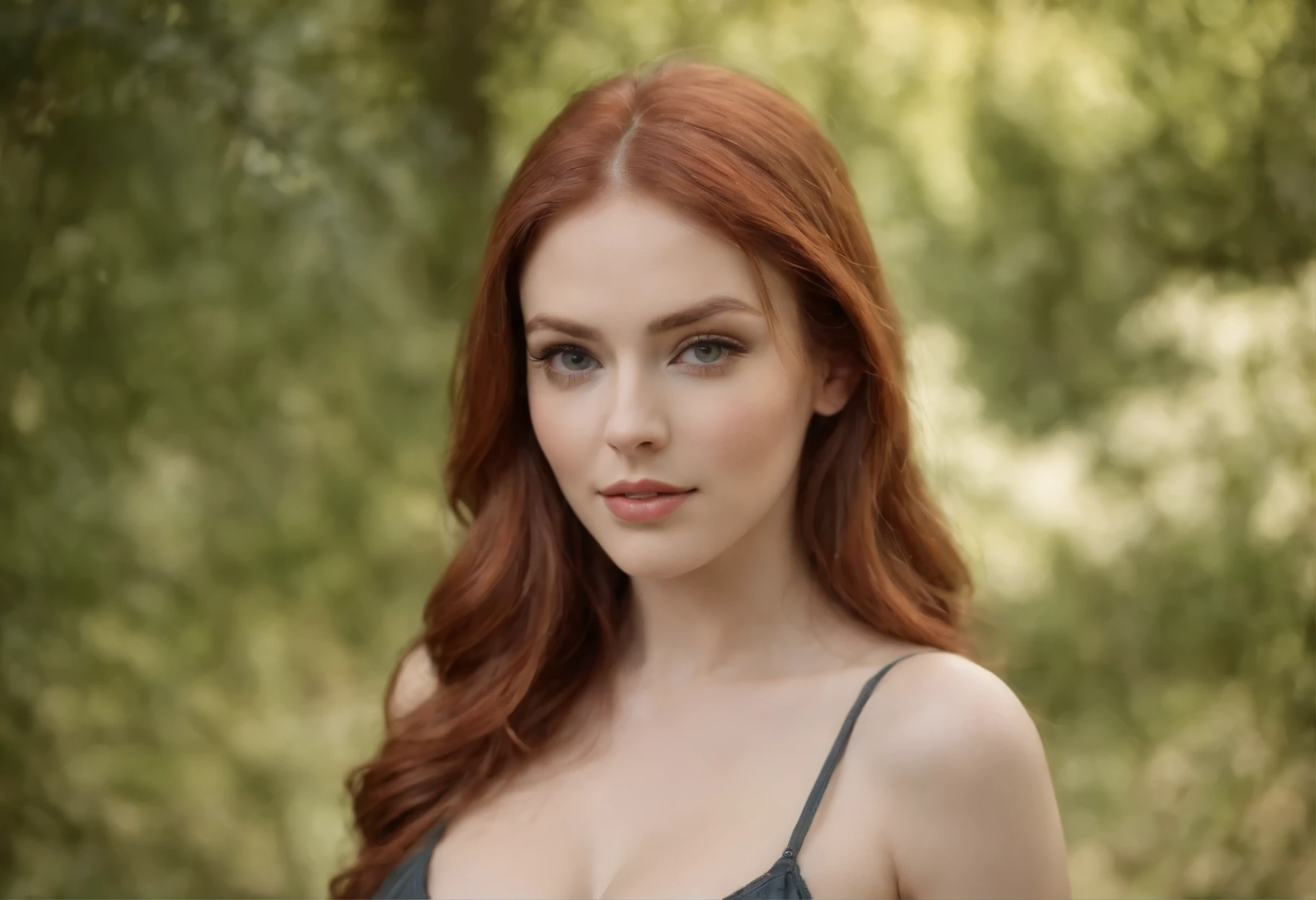 26 year old sexy redhead woman, delgada, cadera marcada, bust size 34B, timida, mirada cachonda, sin piernas extra, sin brazos adicionales, cara perfecta, Obra maestra, alta calidad, ojos sexys, de camping, intimate, caliente, atractiva, sexy, ojos de color