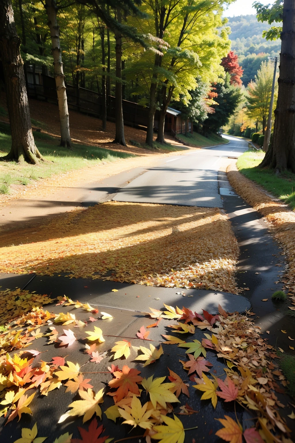 The forest dyed秋天,The forest dyed,Red all over the mountains and plains、yelloreen intertwined,constitute a beautiful picture。The fallen leaves in the forest are dancing in the wind,Just like in a fairy tale world。