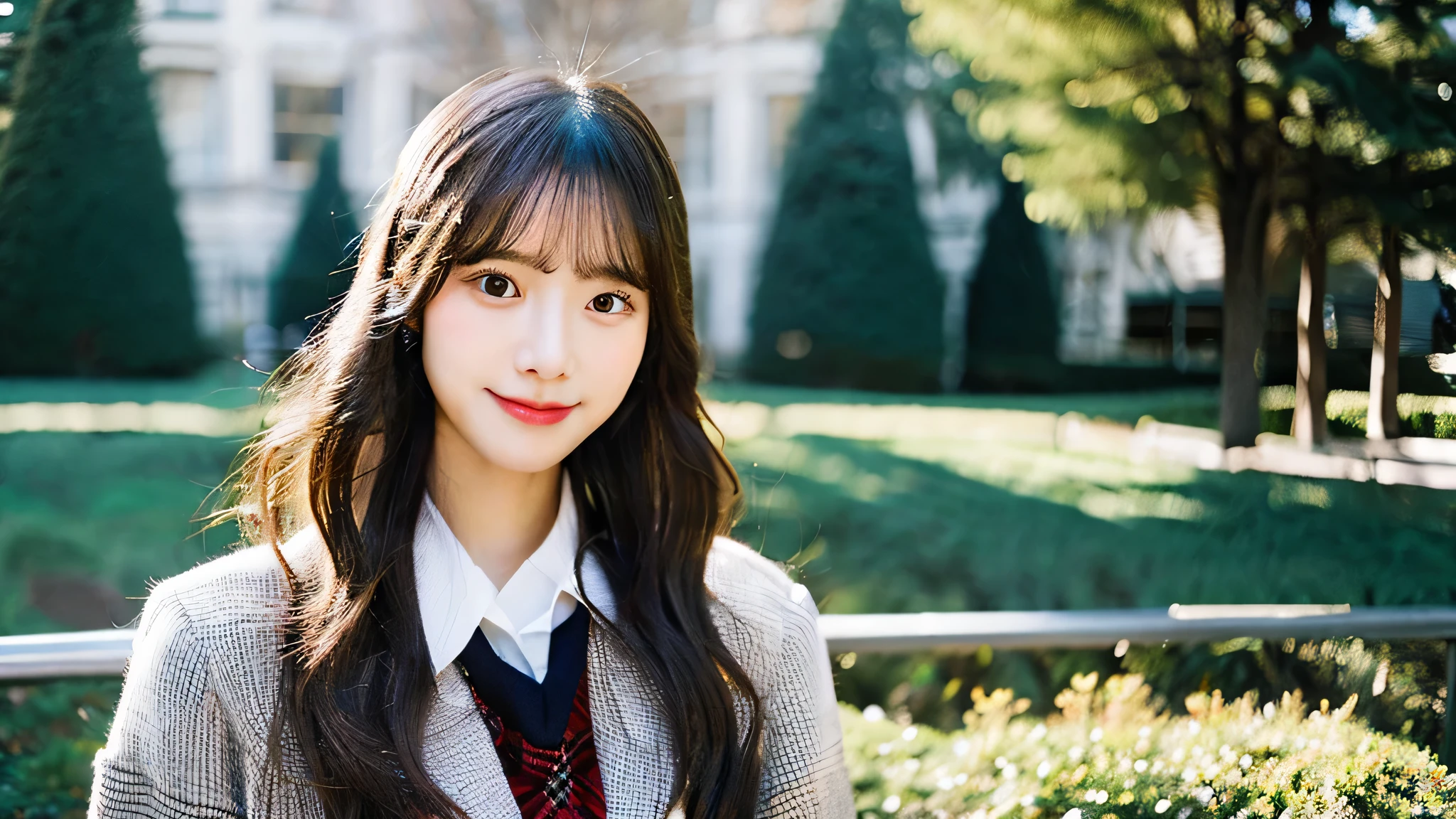 18 year old high school girl in miniskirt、winter