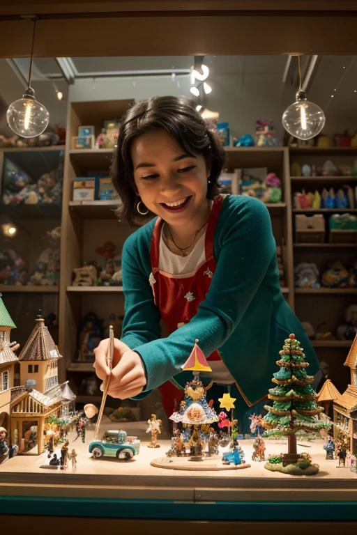 A creative prompt for a toy store window display:

toys, playful, colorful, imaginative, animated, whimsical, fantasy, enchanting, magical, dolls, action figures, stuffed animals, interactive, joyful, vibrant, dynamic, sparkly, attention-grabbing, eye-catching, childhood memories, wonder, nostalgia, intricate details, miniature world, carefully crafted, lifelike, charming, lively, joyful atmosphere, fun-filled, interactive elements, imaginative play, curated collection, storytelling, carefully arranged, storytelling, fantastic backdrop, dreamlike lighting, delightful surprises